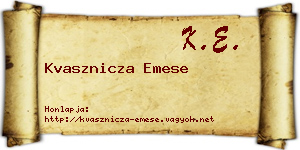 Kvasznicza Emese névjegykártya
